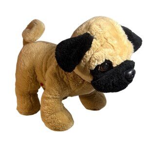Build a Bear Pug Dog Plush Tan & Black Red Collar Retired 2013